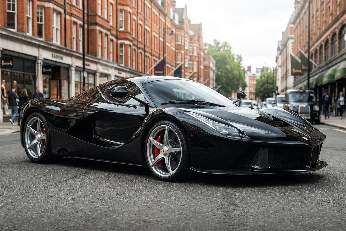 The new Ferrari F80 supercar on display during the Cavallino Classic automotive gathering