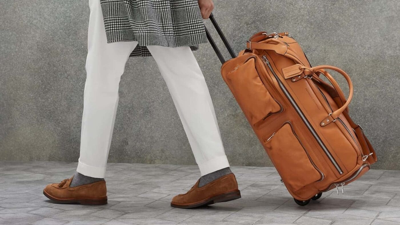 Travel In Style With The Brunello Cucinelli Trolley Bag, Available