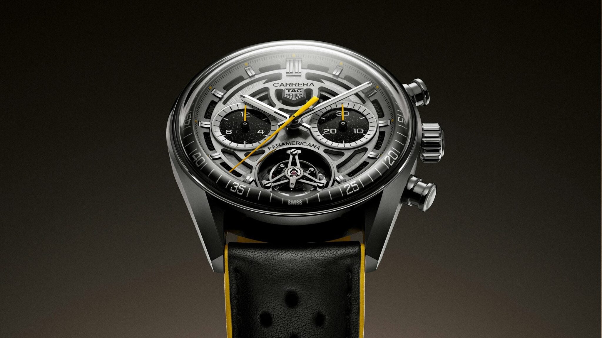 An image of a TAG Heuer Carrera Chronograph Tourbillon x Porsche Panamericana.