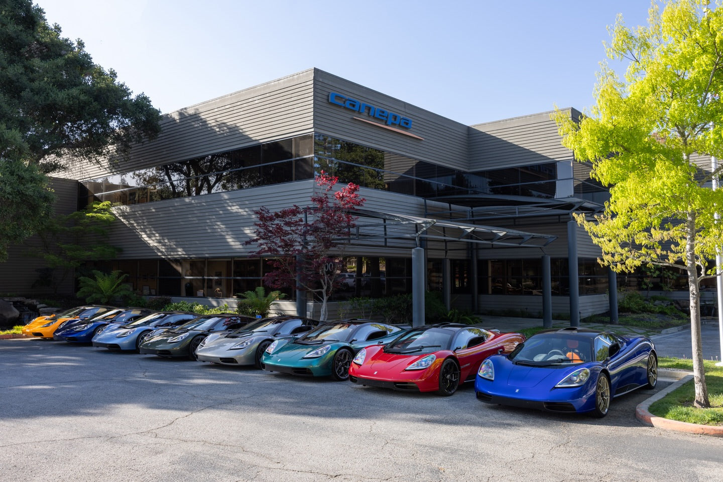 A Colorful Collection of TEN Gordon Murray T.50s at Canepa