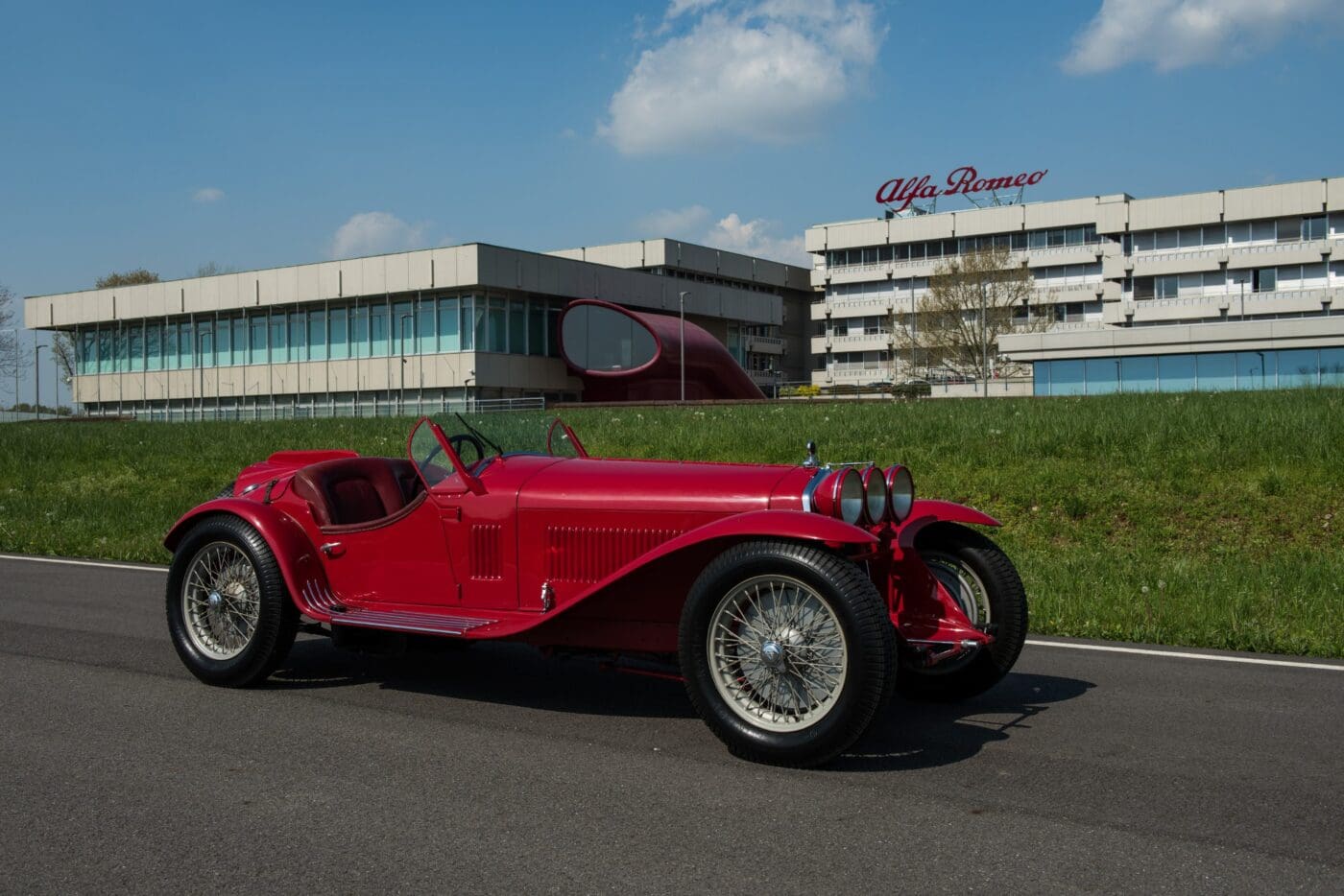 Alfa Romeo 8C outside the Alfa Romeo Museum in Arese