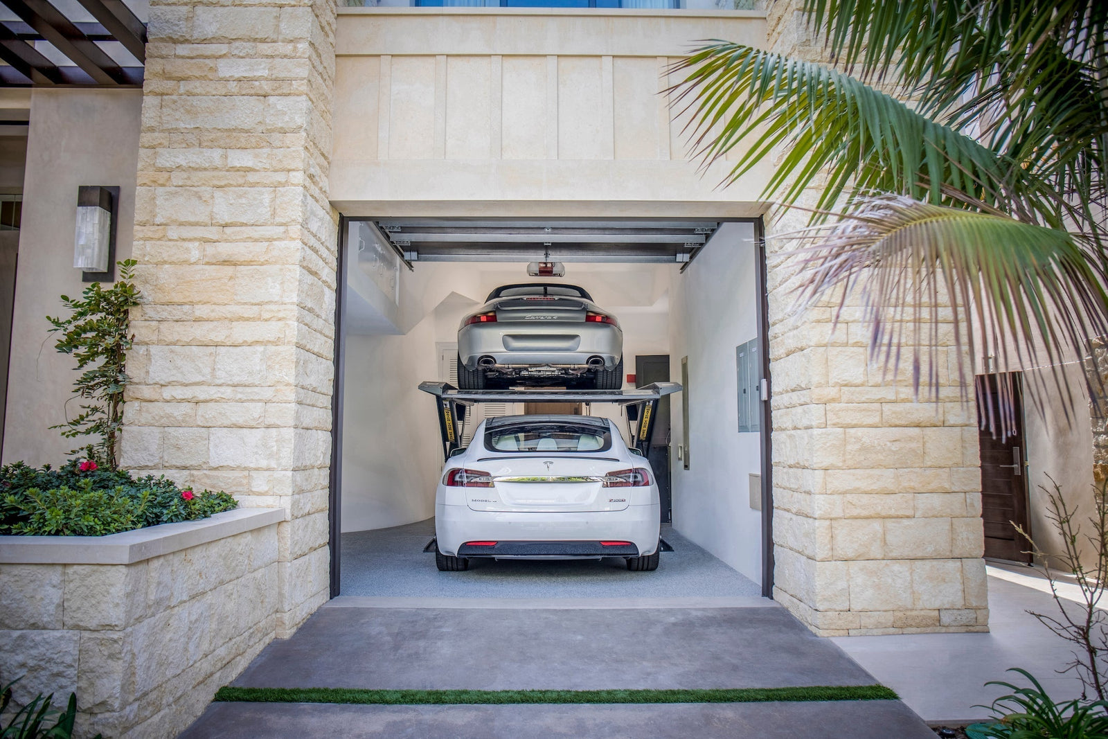 Autostacker’s sleek scissor lift design looks great in any garage while saving space. 