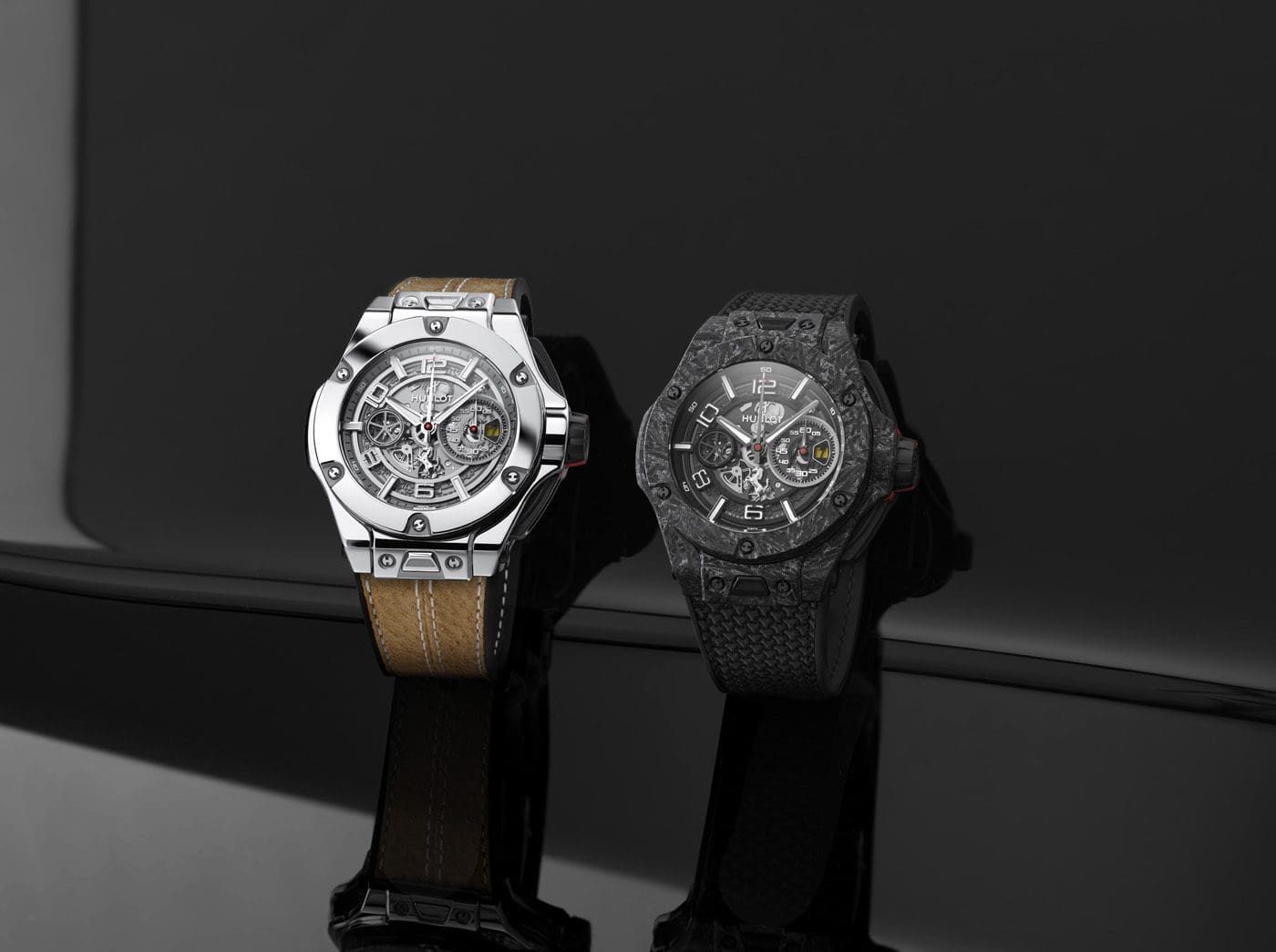 Big Bang Ferrari 1000 GP in white gold and in carbon ceramic