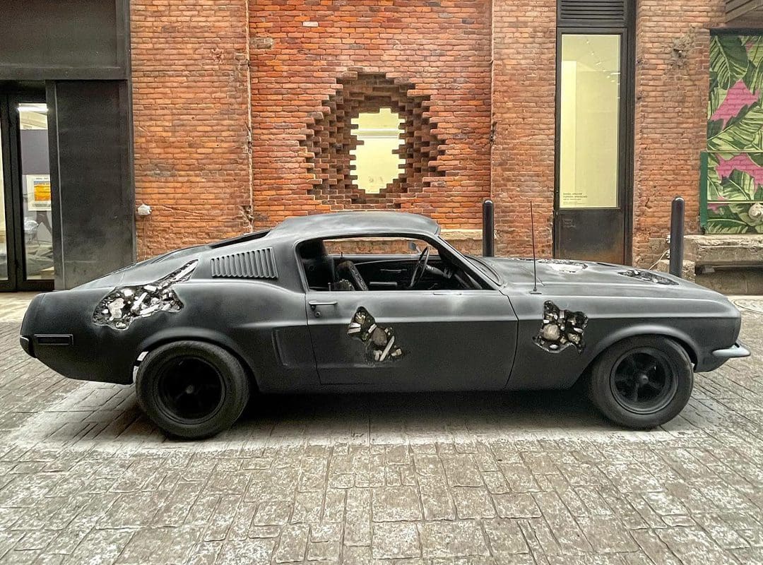 Daniel Arsham's Crystal Eroded 1968 Ford Mustang On Display in The