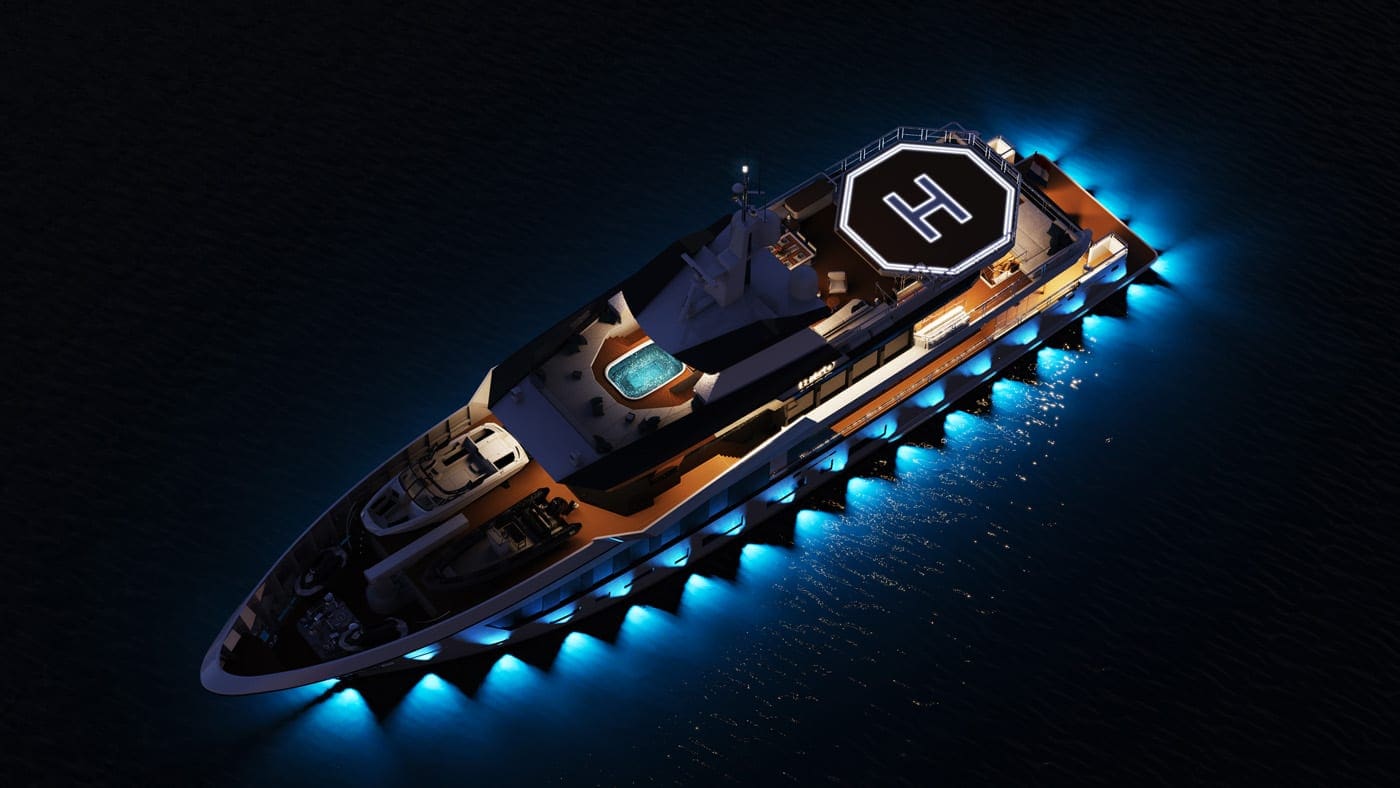 DIANA R.50 at night Diana Yacht Design