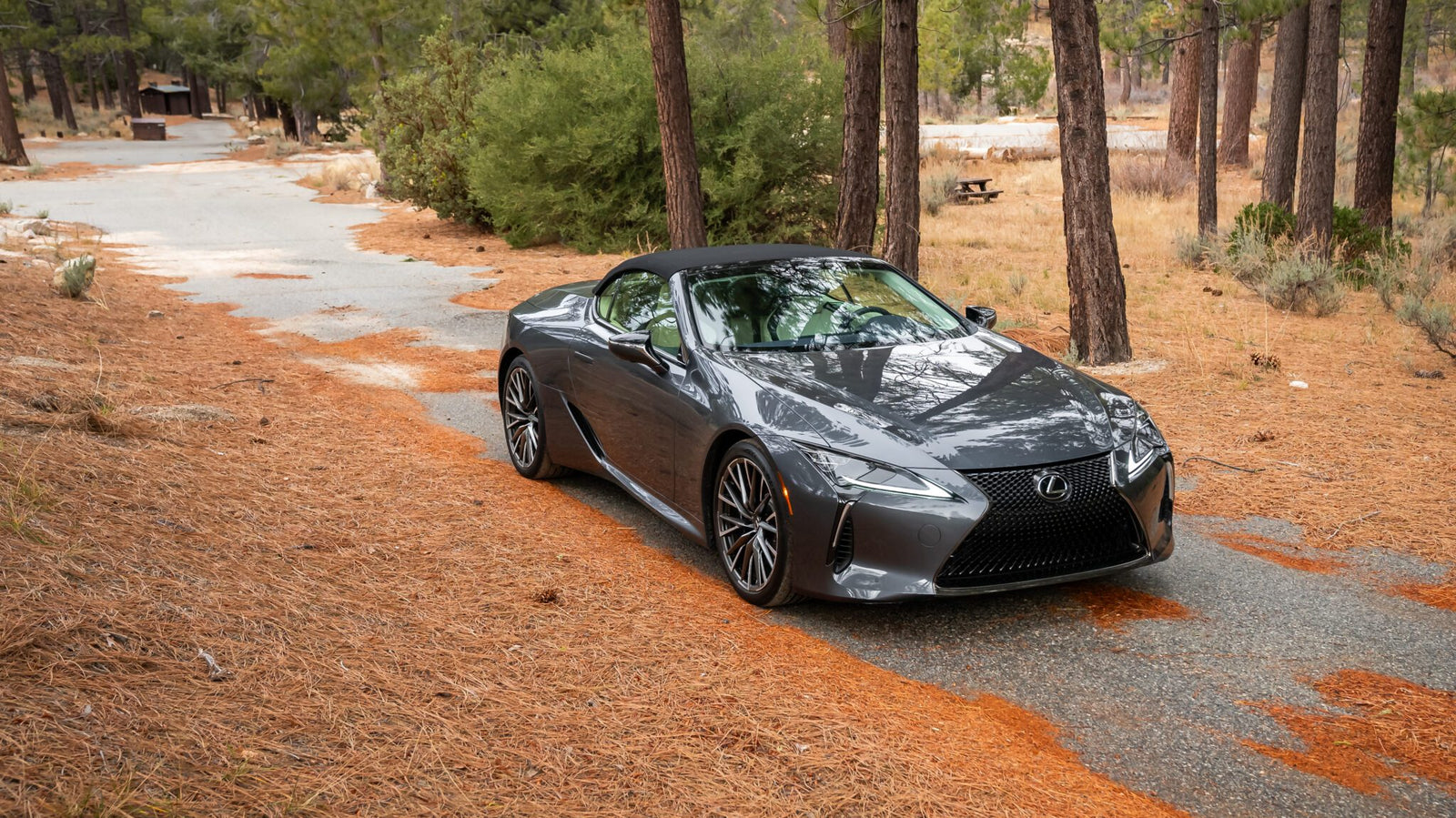 An image of a Lexus LC 500 Convertible parked outdoors.