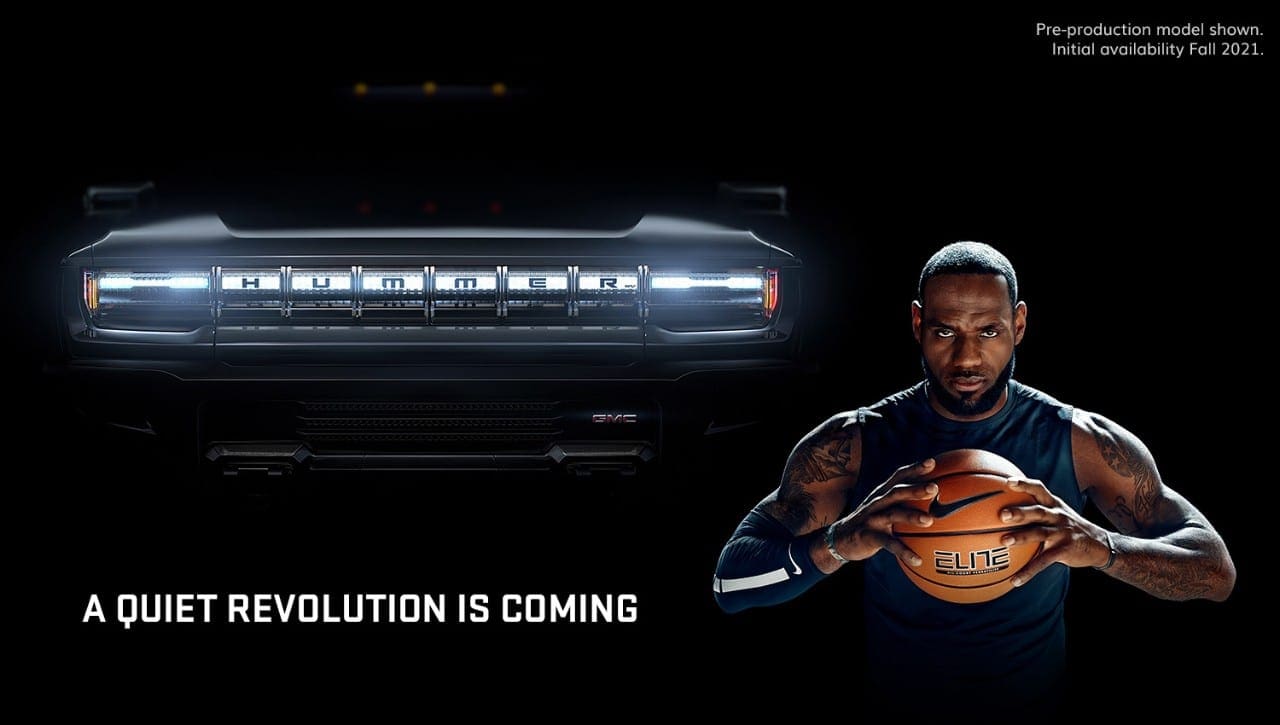 GMC HUMMER EV Quiet Revolution Grille Featuring LeBron James