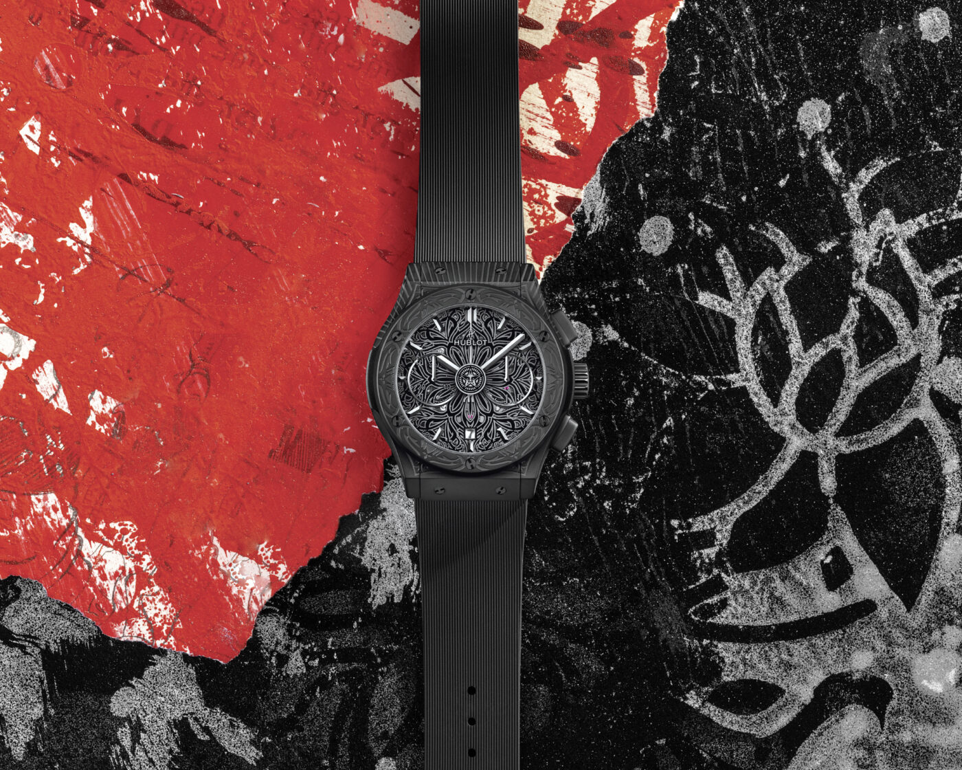 Hublot Classic Fusion Aerofusion Chronograph All Black Shepard Fairey 525CI0117RXSHF22 LS 3 Horizontal