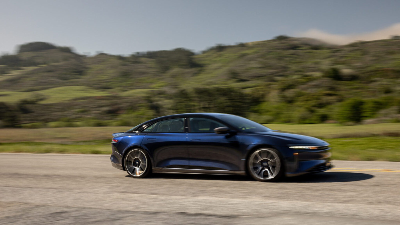 An image of a 2024 Lucid Air Sapphire outdoors.