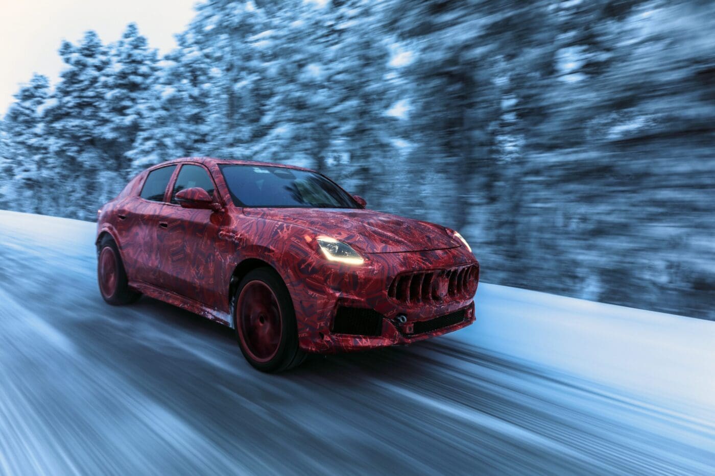 Maserati Grecale Prototypes Play in the Snow in Lapland, Sweden