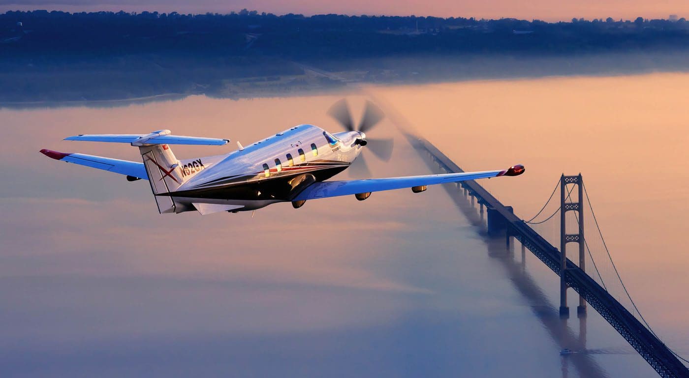 S9 Photo 1 Pilatus PC 12 Flying Over SF