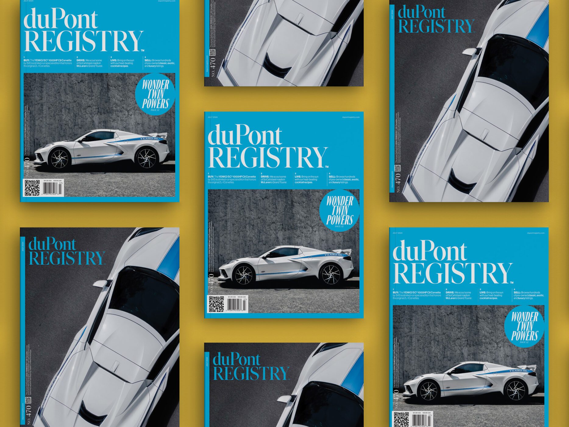 Staggered View Grid Cover Magazine Mockup