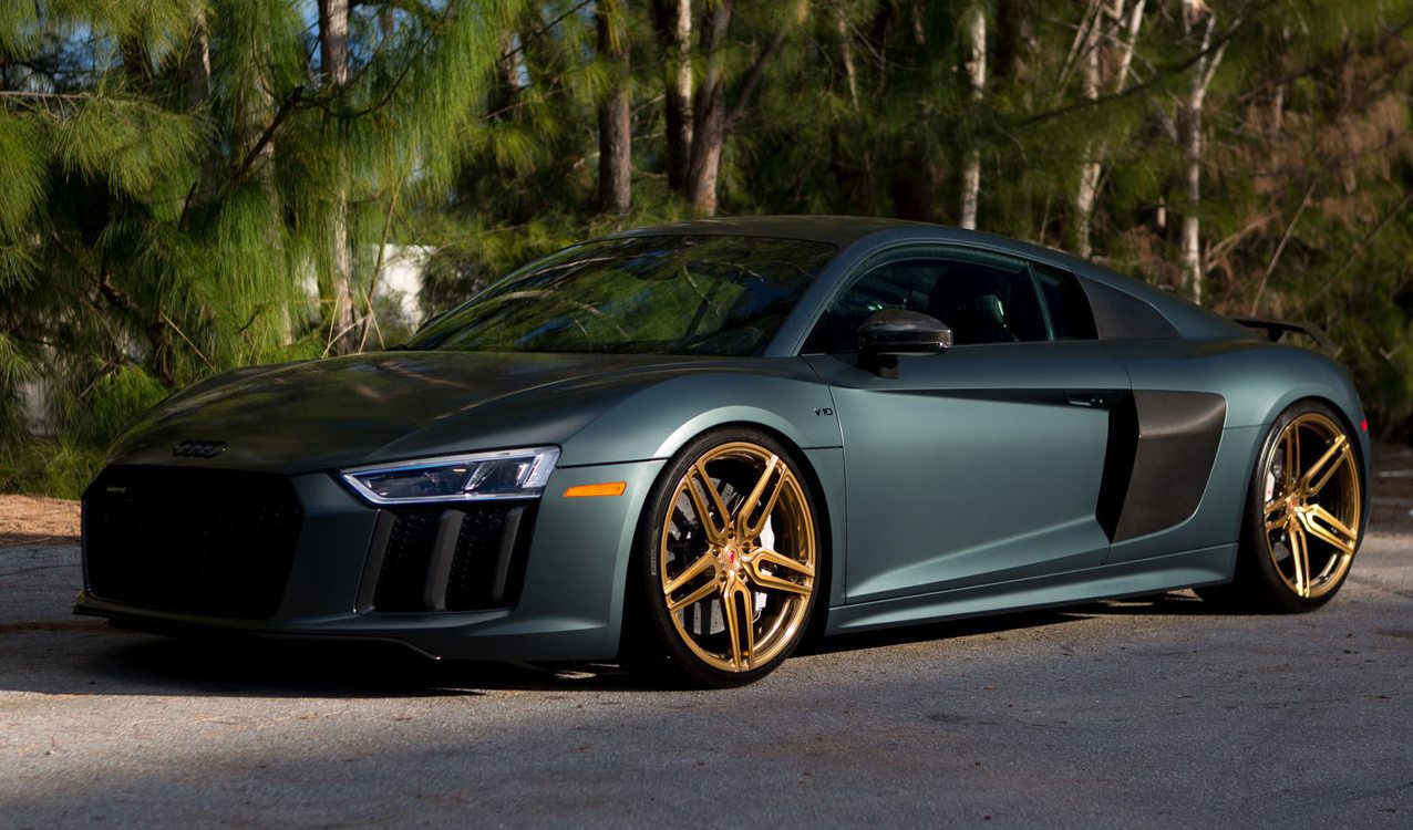 Green Matte 2017 Audi R8 V10 Plus on Vossen Wheels For Sale – duPont ...