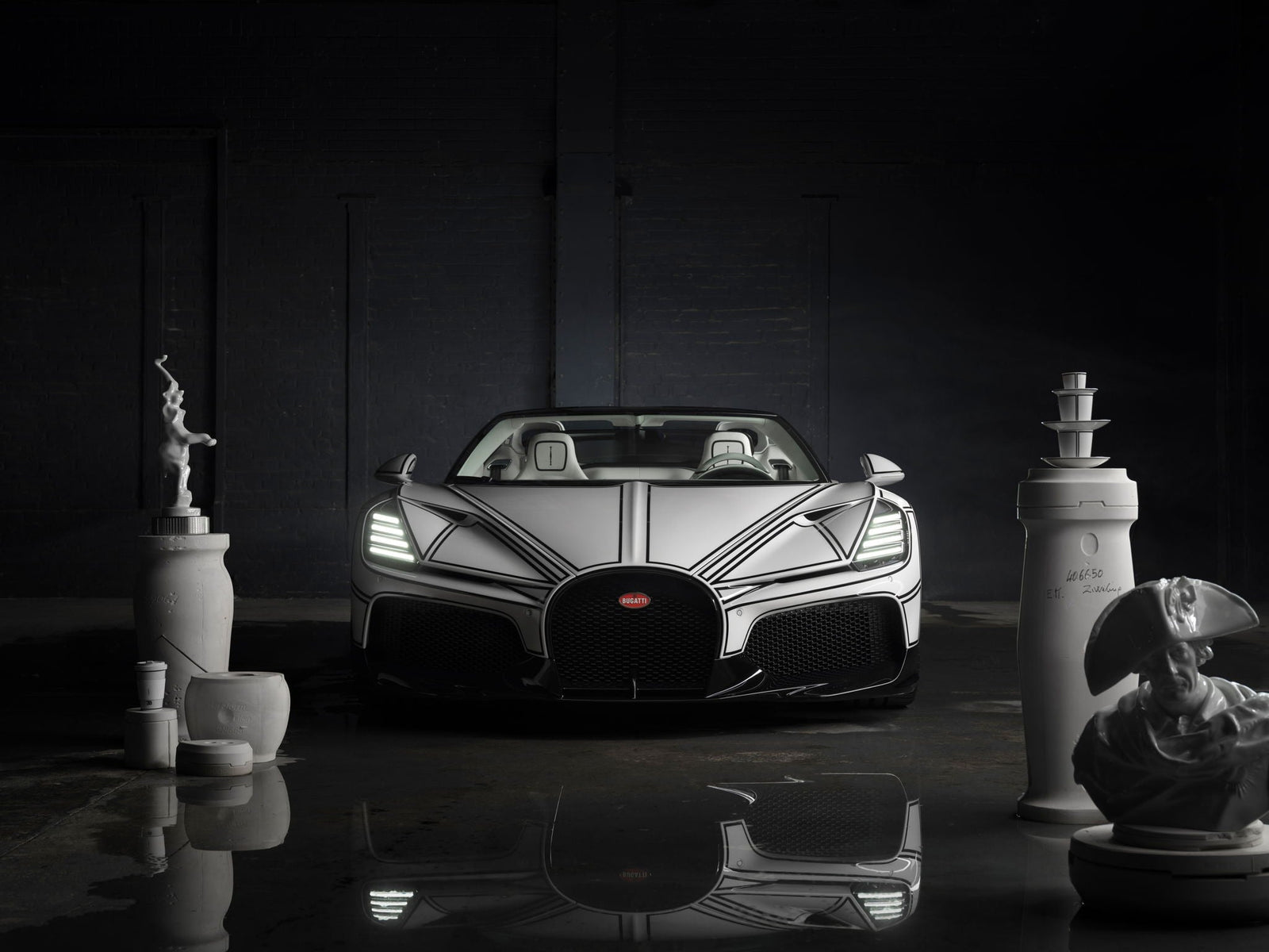 Bugatti Reveals The One-Off W16 Mistral 'Blanc Éternel' Inspired by Royal Porcelain