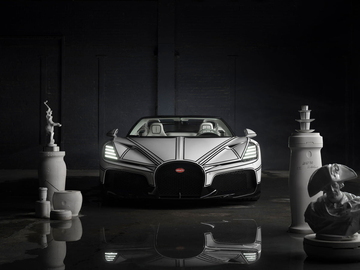 Bugatti Reveals The One-Off W16 Mistral 'Blanc Éternel' Inspired by Royal Porcelain