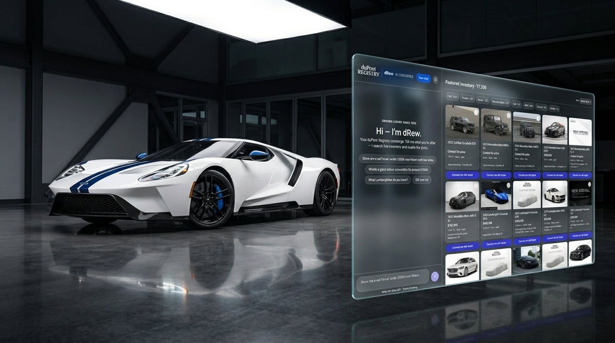 duPont REGISTRY Group Unveils “dRew”: A New AI Tool to Buy & Sell Your Next Luxury & Exotic Car