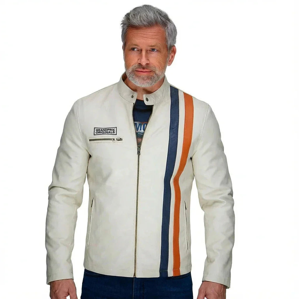 GrandPrix Originals Men's Gulf Roadmaster Lambskin Leather Racing