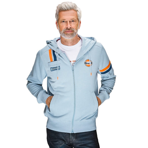 GrandPrix Originals Men's Gulf Hybrid Full Zip Hoodie - Light Blue