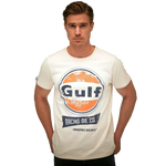 GrandPrix Originals Men's Gulf Vintage Racing Oil T-Shirt - Gulf Blue/Cream