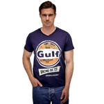 GrandPrix Originals Men's Gulf Vintage Racing Oil V-Neck T-Shirt - Navy