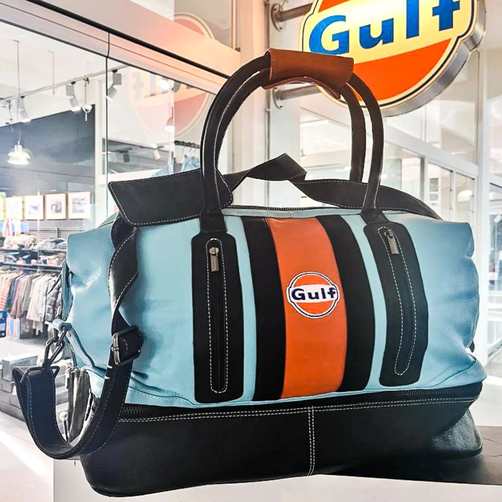 GrandPrix Originals Gulf Leather Track Sport Dual-Compartment Bag GrandPrix Originals Gulf Leather Track Sport Dual-Compartment Bag