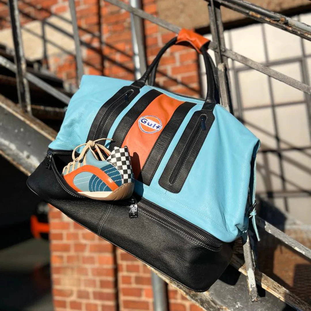 GrandPrix Originals Gulf Leather Track Sport Dual-Compartment Bag