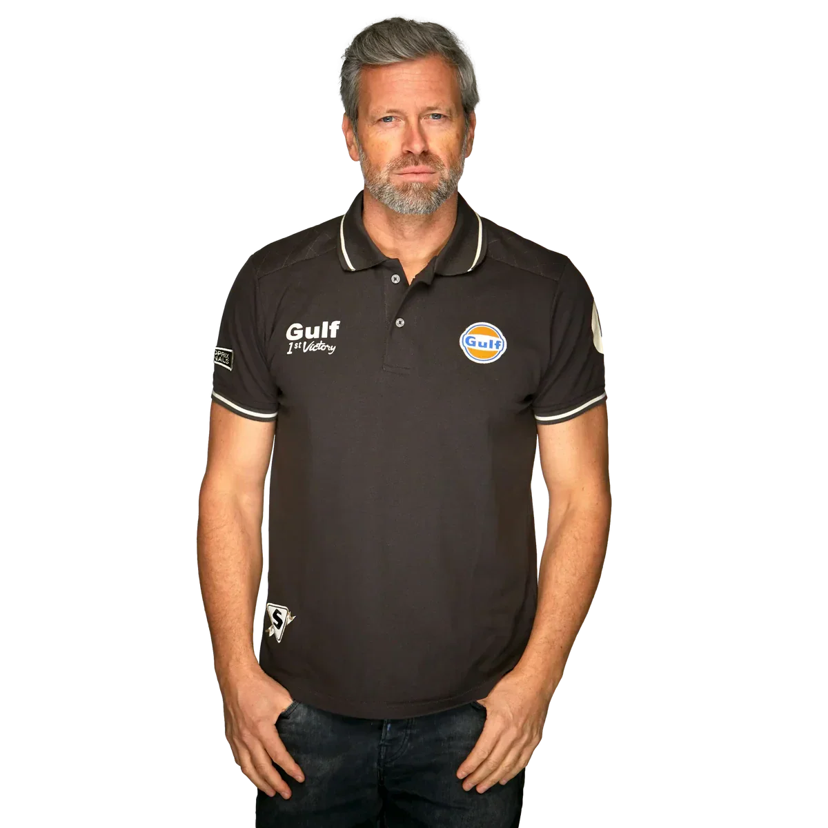 GrandPrix Originals Men's Gulf Vintage Polo - Merlot/Anthracite