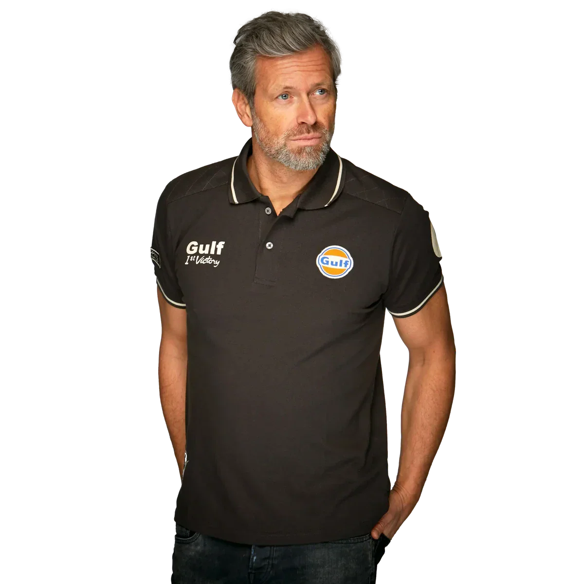 GrandPrix Originals Men's Gulf Vintage Polo - Merlot/Anthracite