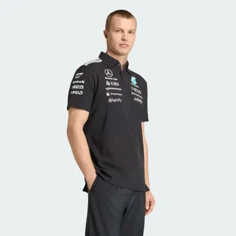 Mercedes - AMG Petronas Formula One 2026 Men's Team Polo Shirt - White/Black