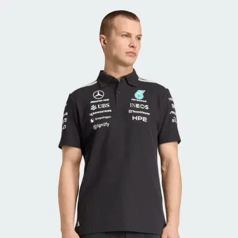 Mercedes - AMG Petronas Formula One 2026 Men's Team Polo Shirt - White/Black