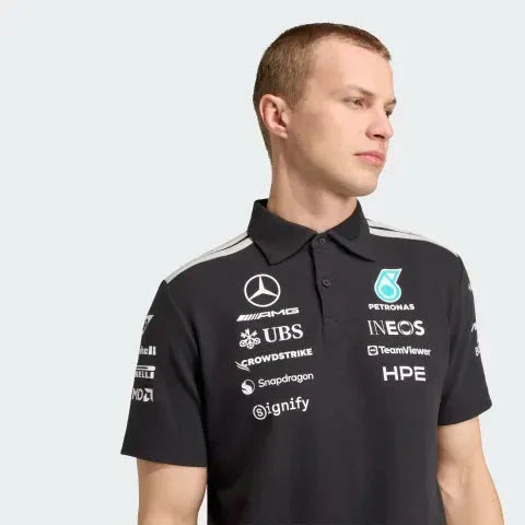 Mercedes - AMG Petronas Formula One 2026 Men's Team Polo Shirt - White/Black