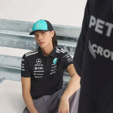 Mercedes - AMG Petronas Formula One 2026 Men's Team Polo Shirt - White/Black