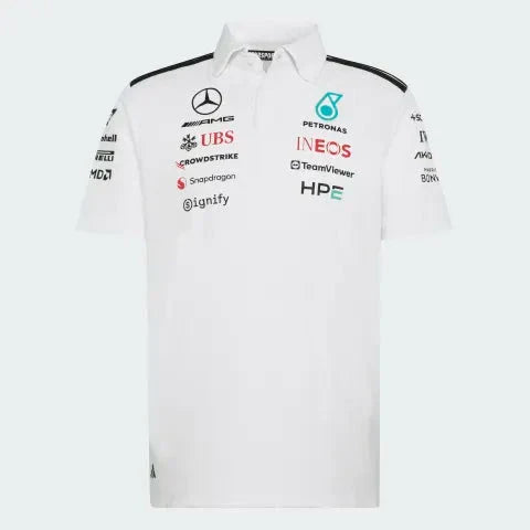 Mercedes - AMG Petronas Formula One 2026 Men's Team Polo Shirt - White/Black