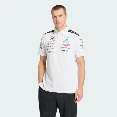 Mercedes - AMG Petronas Formula One 2026 Men's Team Polo Shirt - White/Black