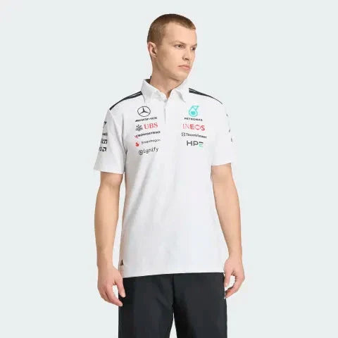 Mercedes - AMG Petronas Formula One 2026 Men's Team Polo Shirt - White/Black
