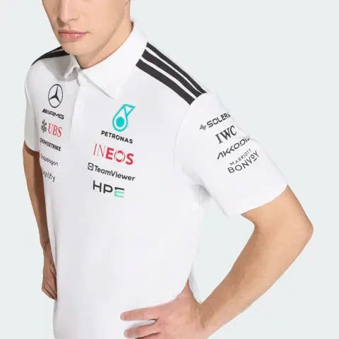 Mercedes - AMG Petronas Formula One 2026 Men's Team Polo Shirt - White/Black