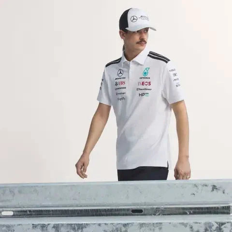 Mercedes - AMG Petronas Formula One 2026 Men's Team Polo Shirt - White/Black
