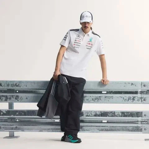 Mercedes - AMG Petronas Formula One 2026 Men's Team Polo Shirt - White/Black