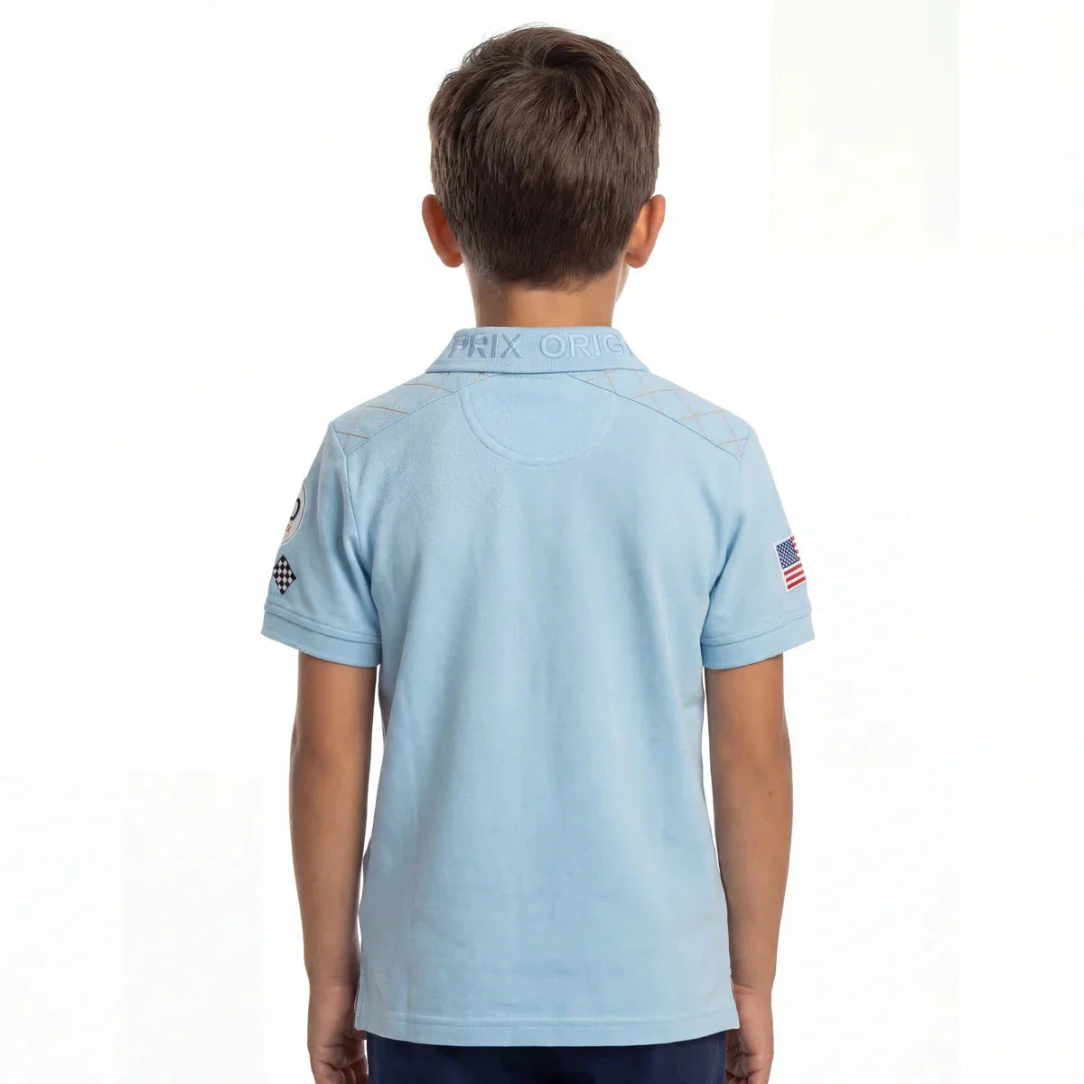 GrandPrix Originals Kids Gulf Polo Shirt - Youth Navy/Gulf Blue