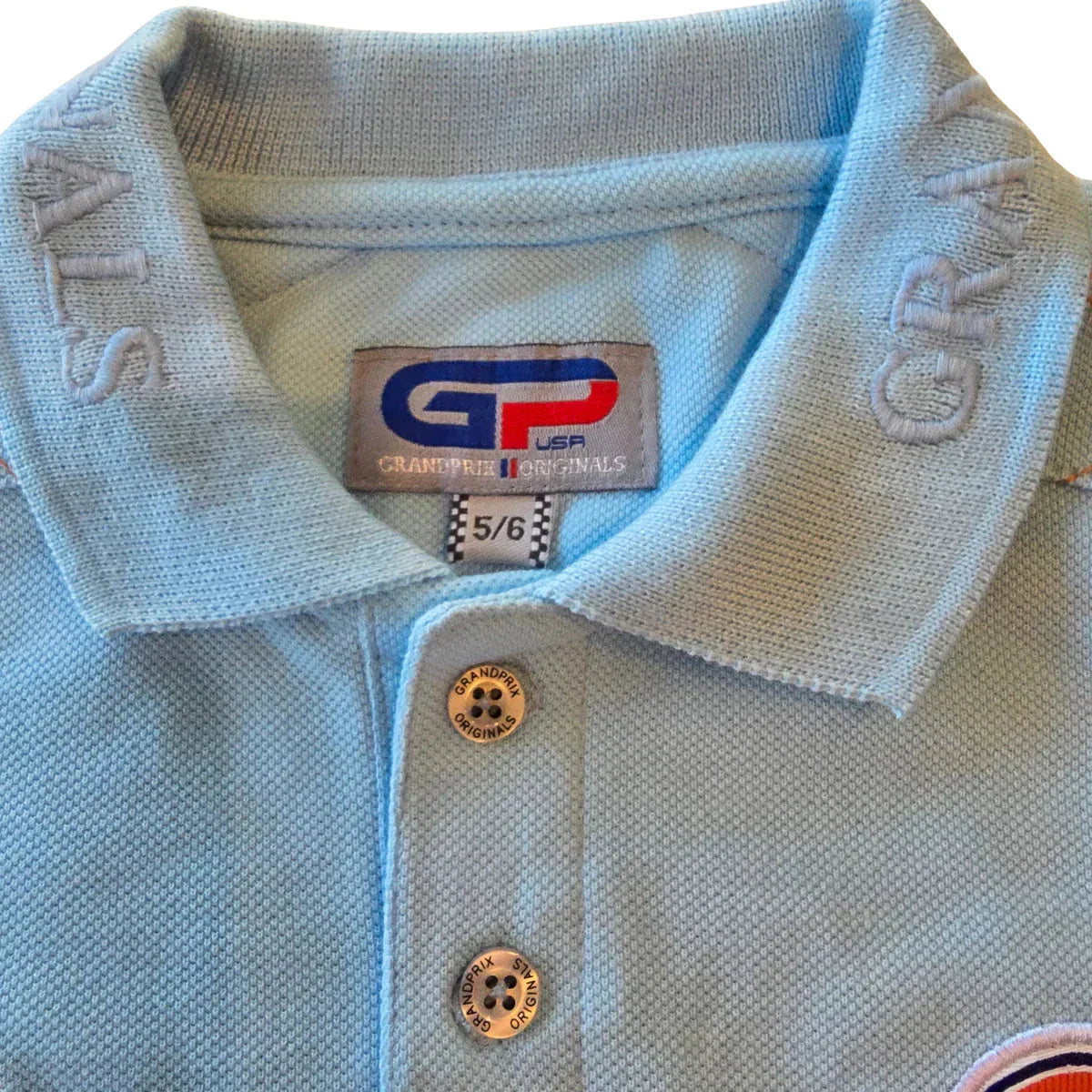 GrandPrix Originals Kids Gulf Polo Shirt - Youth Navy/Gulf Blue