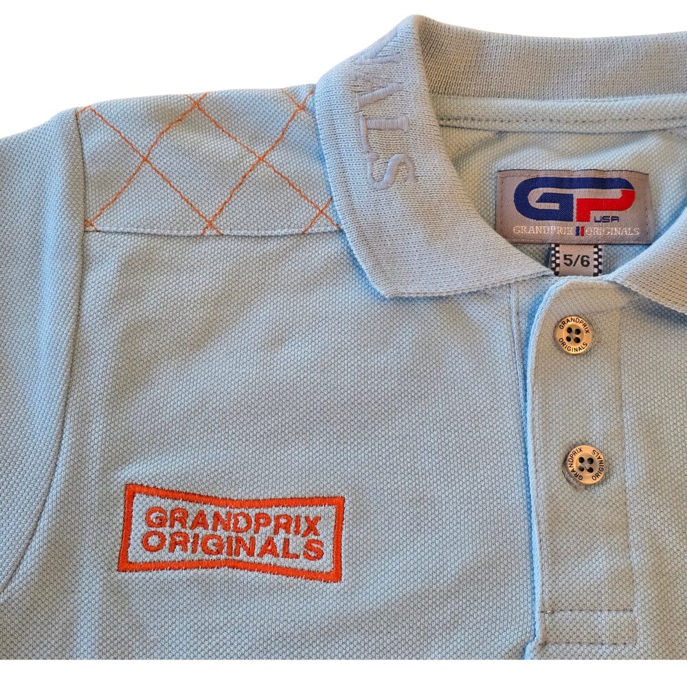 GrandPrix Originals Kids Gulf Polo Shirt - Youth Navy/Gulf Blue