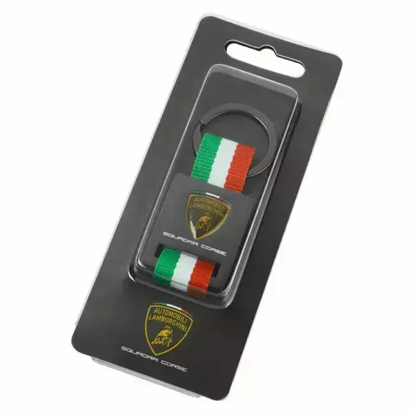 Automobili Lamborghini Squadra Corse Italian Flag Keyring