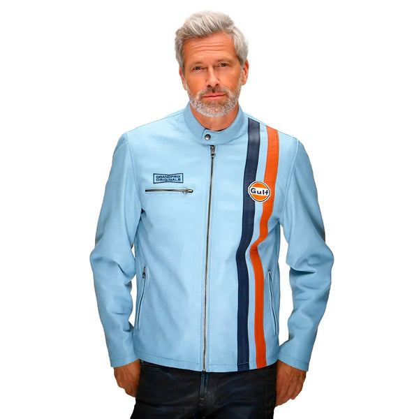 GrandPrix Originals Men's Gulf Roadmaster Lambskin Leather Racing