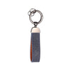 Ayrton Senna F1 Leather & Metal Keychain - Navy
