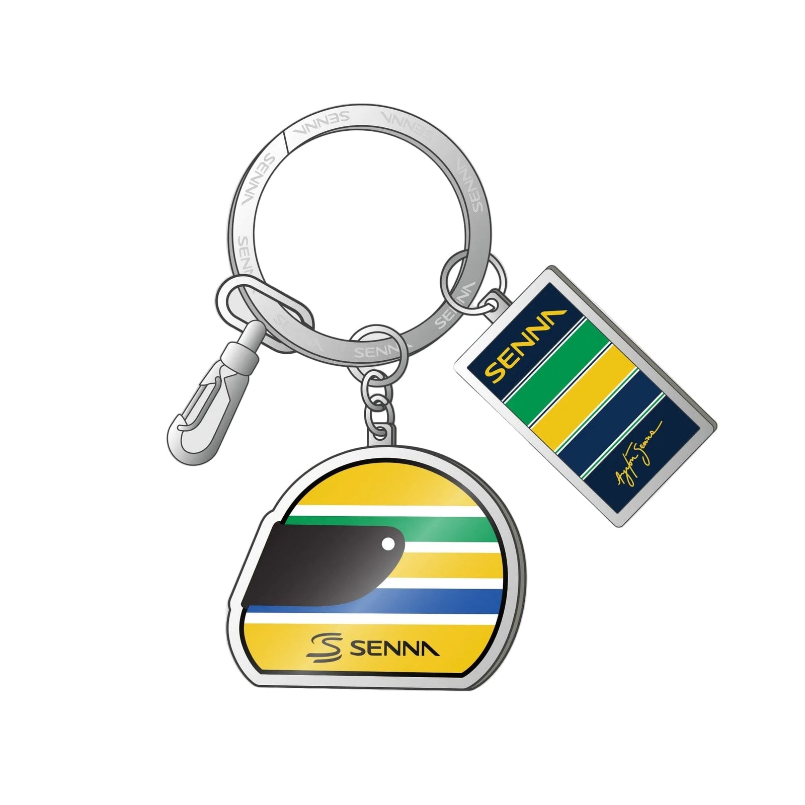 Ayrton Senna F1 Helmet Keychain - Navy