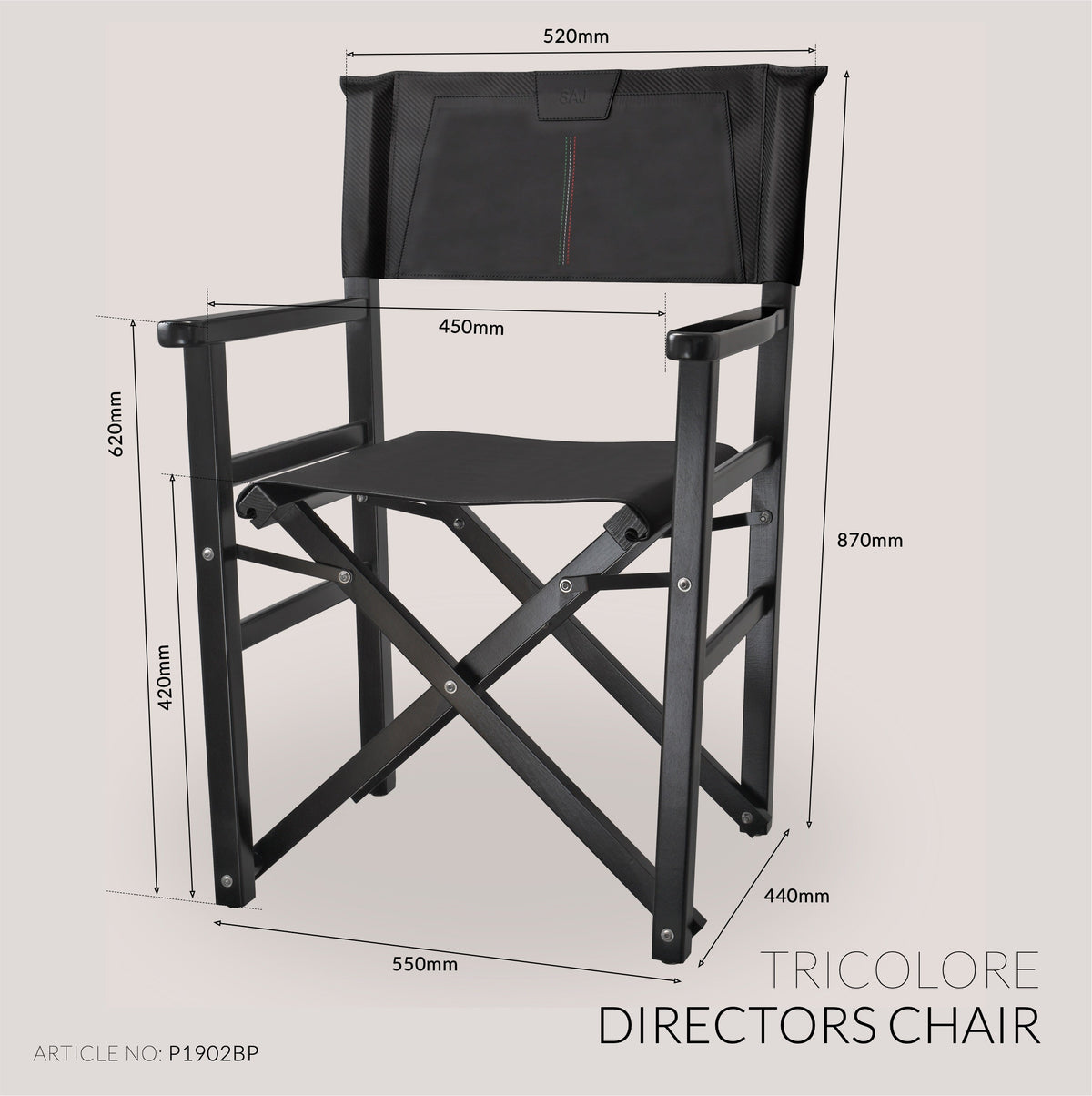 Directors Chairs - Piano Black Finish
