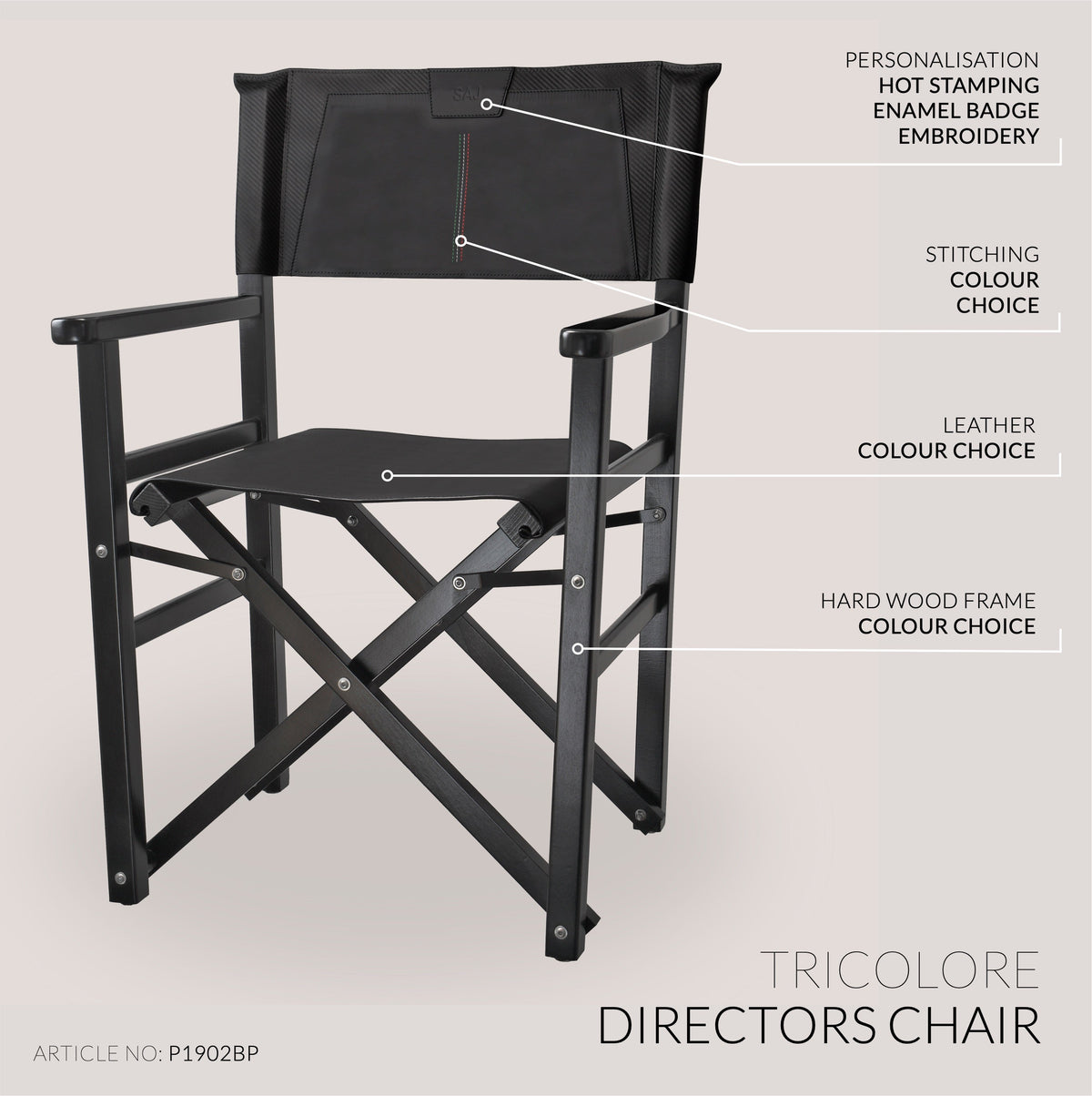 Directors Chairs - Piano Black Finish