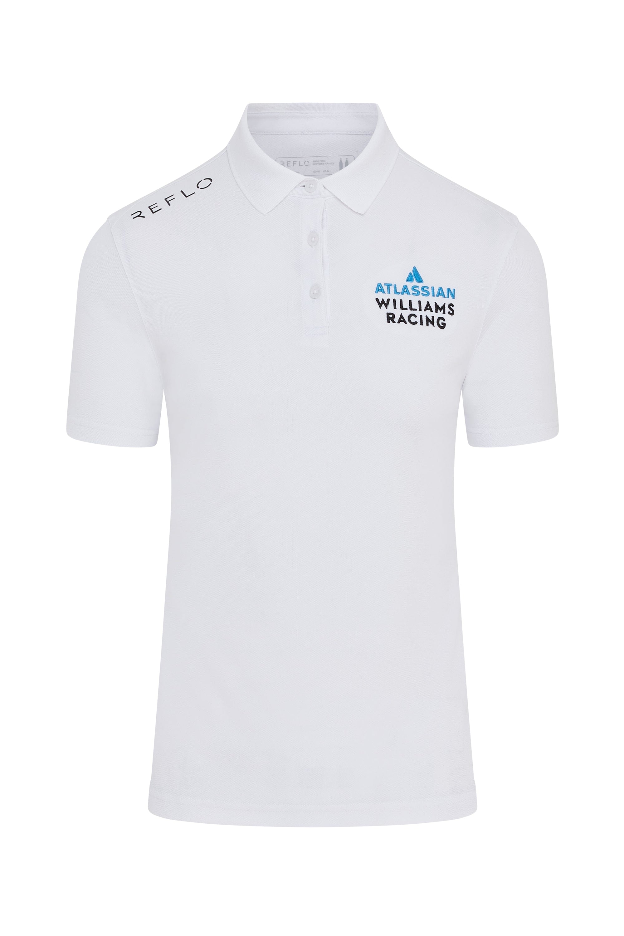Atlassian Williams Racing F1 Reflo Men's Travel Polo Shirt - White