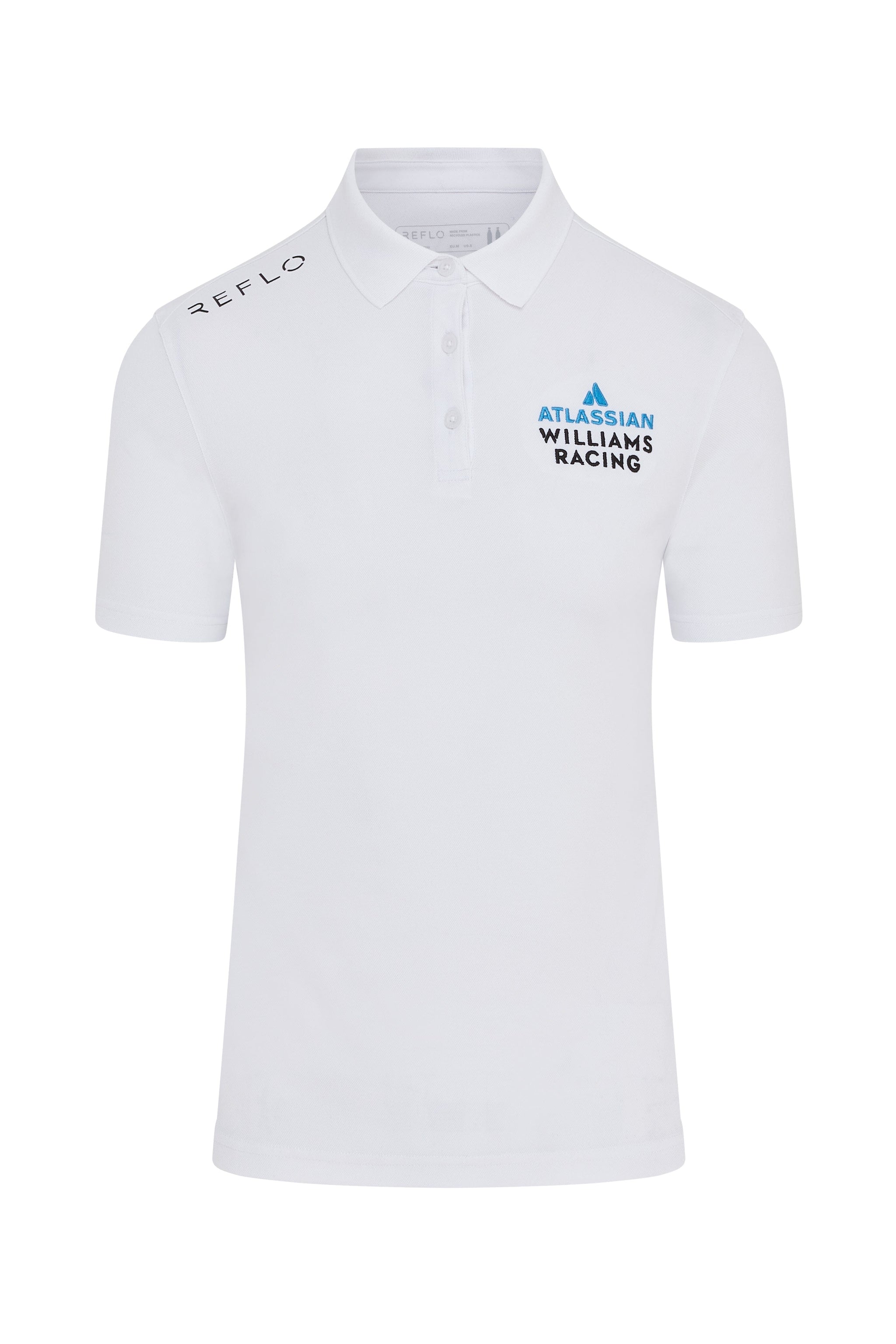 Atlassian Williams Racing F1 Reflo Men's Travel Polo Shirt - White