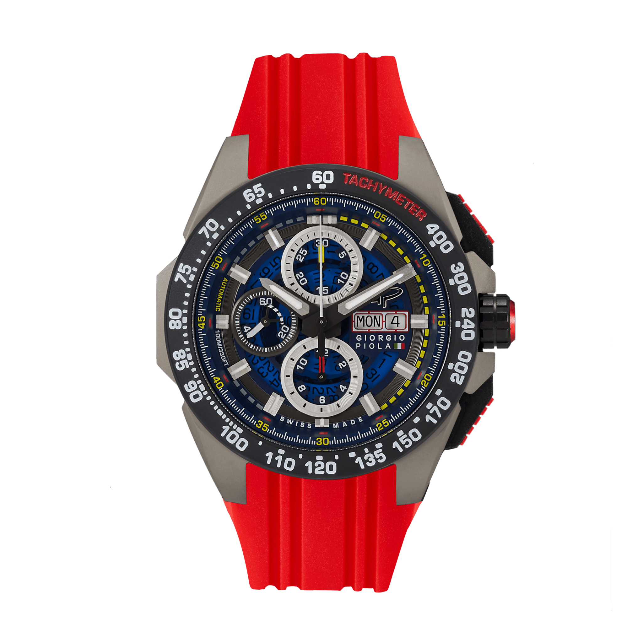 G5 Delta - Black-Red Automatic Titanium Swiss Sport Chrono Watch